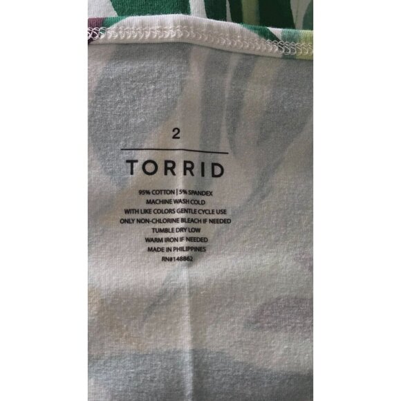 Torrid Tropical Palm Leaves Fitted Foxy Cami Tank Top size 2X 18-20 - Picture 5 of 8